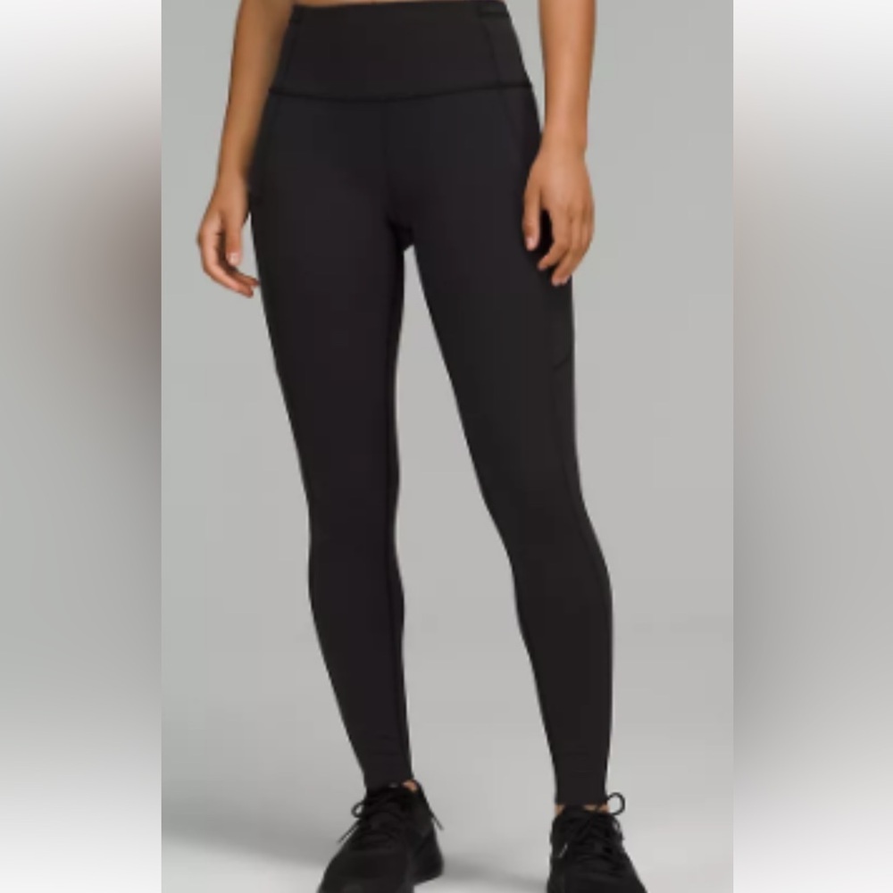 Lululemon Fast and Free Brushed Fabric High-Rise Tight Navy Size 20